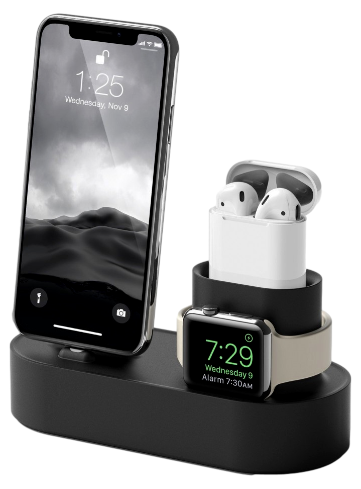 3-i-1 Dock til Apple Watch, iPhone & AirPods-Sort