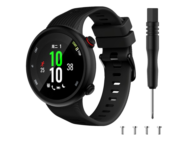 Evermart Silicone Rem Til Garmin Forerunner 45S / 45L Og Garmin Swim 2-Sort Garmin Forerunner 45/S/L