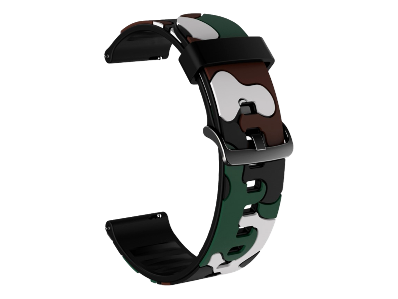 Camouflage rem til Garmin Vivoactive 4 / 45mm-Mørkegrøn