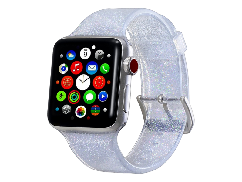 Glitter rem til Apple Watch 42mm & 44mm-Sølv