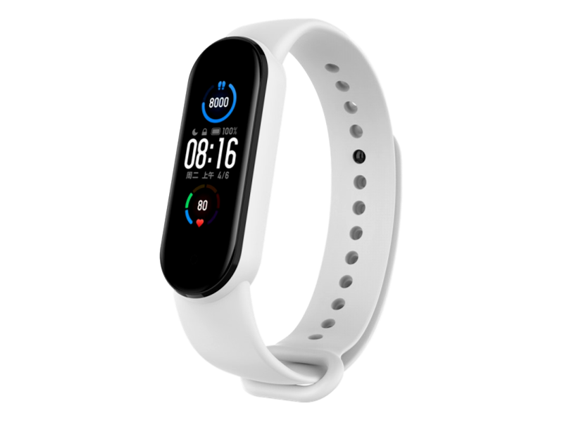 Silikone rem til Xiaomi Mi Band 5 / 6-Hvid