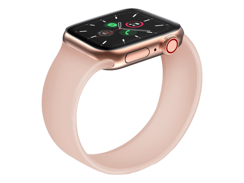 Silikone Rem til Apple Watch 38/40 mm i Solo Loop design - str. L-Pink