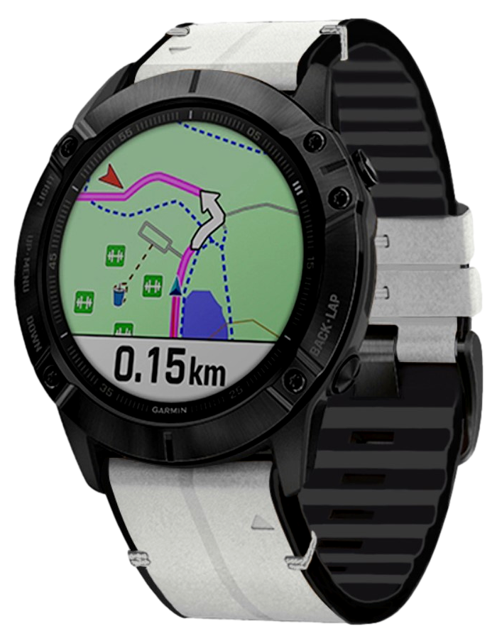 Læder rem til Garmin Fenix 5 / 5 Plus / 6 / 6 Pro / Chronos-Hvid