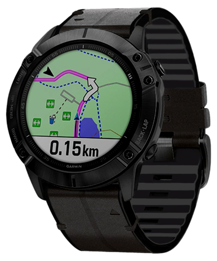 Læder rem til Garmin Fenix 3 / 3 HR / 5X / 5X Plus / 6X / 6X Pro-Sort