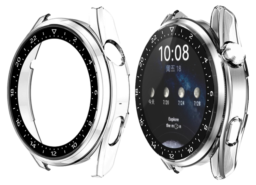 Cover m. Beskyttelsesglas til Huawei Watch 3-Gennemsigtig