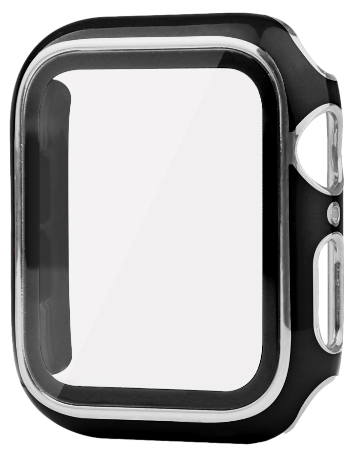 Cover m. Sølv/Guldkant til Apple Watch 1 / 2 / 3 - 38mm-Sort