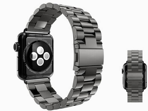Sort Urlænke I Rustfrit Stål Til Apple Watch - 42/44Mm Apple Watch 2 Remme