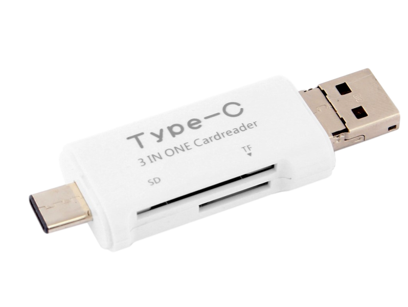 USB-C til USB Adapter m. Micro SD & SD Kort