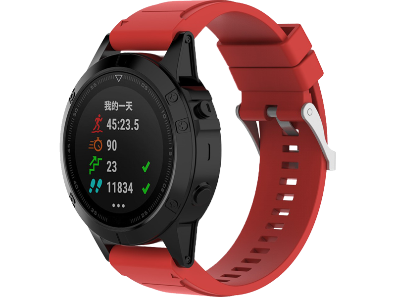 Silicone rem til Garmin Tactix Bravo / Charlie-Rød