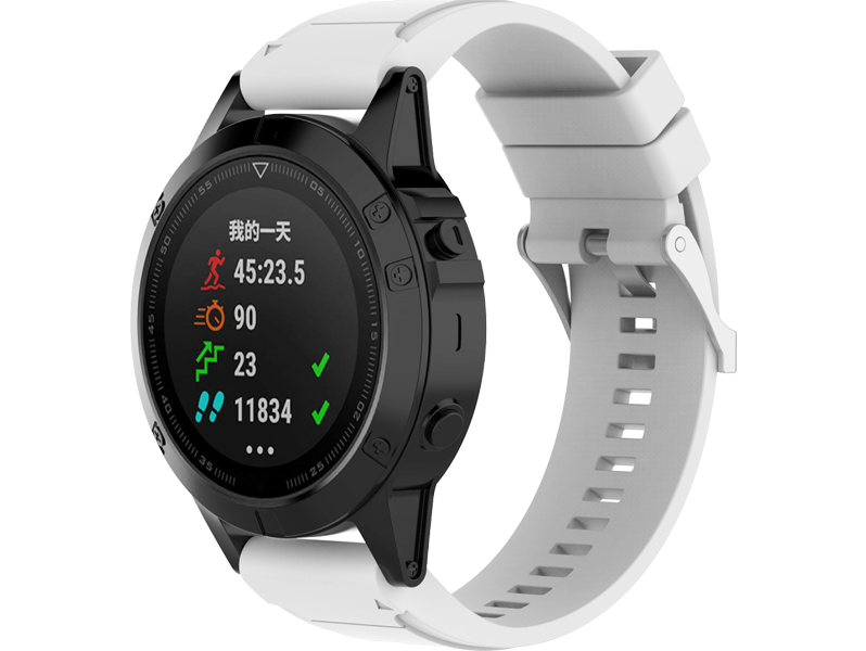 Silicone rem til Garmin Fenix 3 / 3 HR / 5X / 5X Plus / 6X / 6X Pro-Hvid