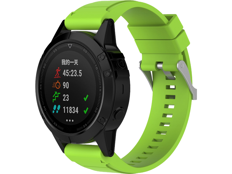 Silicone rem til Garmin Fenix 3 / 3 HR / 5X / 5X Plus / 6X / 6X Pro-Lysegrøn