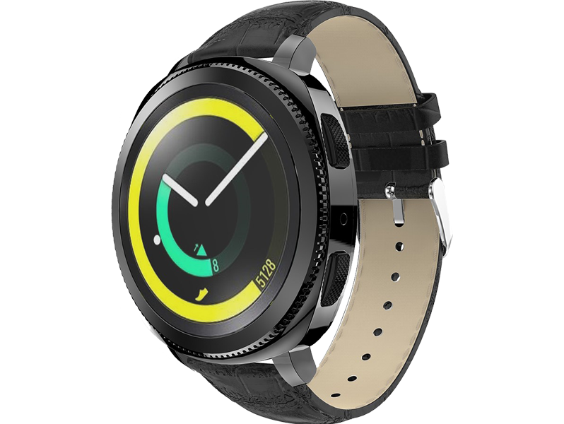 Croco Læder Rem Til Garmin Forerunner 245 / 645-Sort