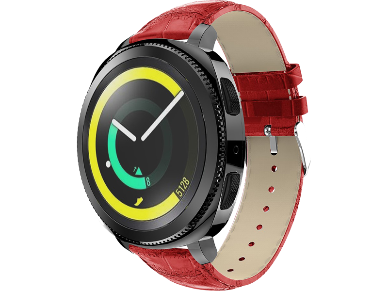 Evermart Croco Læder Rem Til Garmin Forerunner 245 / 645-Rød Garmin Forerunner 645 / 645 Music