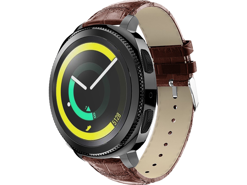 Evermart Croco Læder Rem Til Garmin Vivomove 3S / Vivoactive 4S-Brun Garmin Vivomove 3S
