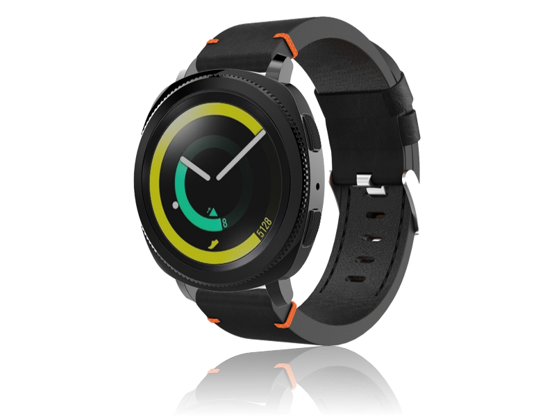 Isiro læder rem til Samsung Gear S2 Classic / Sport / Galaxy Watch 42mm-Sort