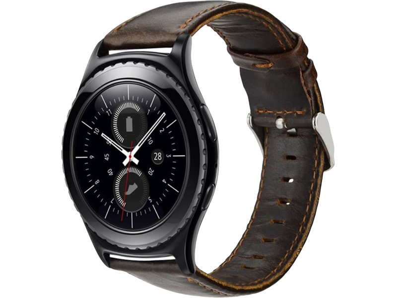 Genuine Læder Rem til Samsung Galaxy Watch 3 41mm-Mørkebrun