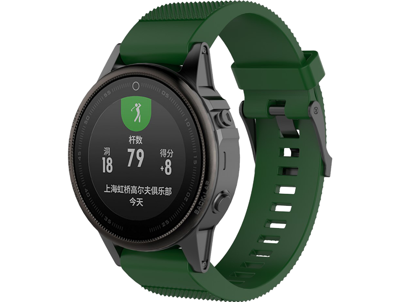 Silicone rem til Garmin Fenix 5S / 5S Plus / 6S / 6S Pro-Mørkegrøn