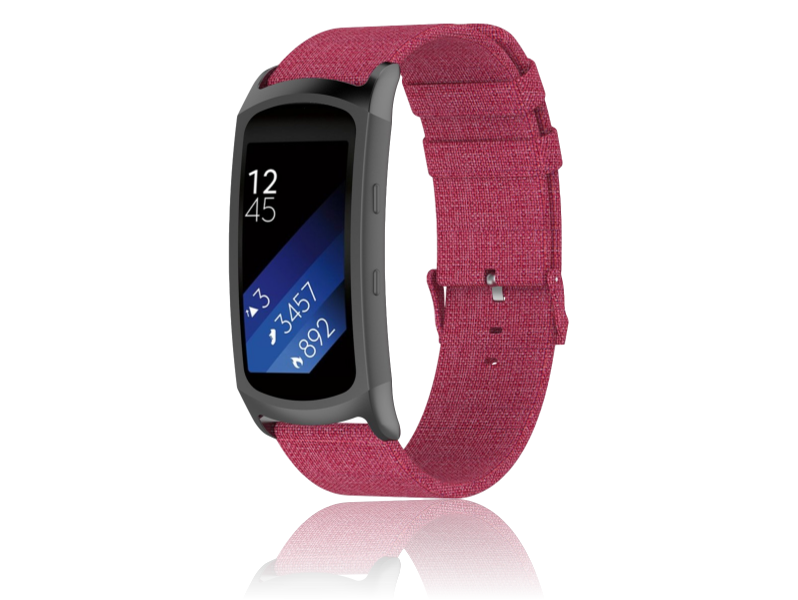 Canvas rem til Samsung Gear Fit 2 / Fit 2 Pro-Rød