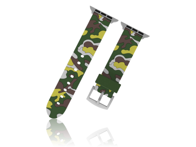 Camouflage rem i Silicone til Apple Watch 1 / 2 / 3 / 4 / 5 42mm & 44mm