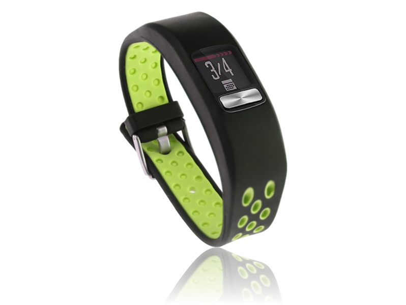Tofarvet Silicone Rem Til Garmin Vivofit 4-Grøn Garmin Vivofit