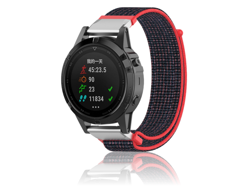 Suwon velcro rem til Garmin Fenix 5 / 5 Plus / 6 / 6 Pro-Rød