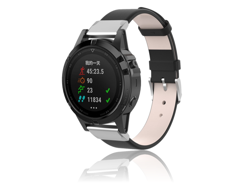 PU Læder rem til Garmin Fenix 5 / 5 Plus / 6 / 6 Pro / Chronos