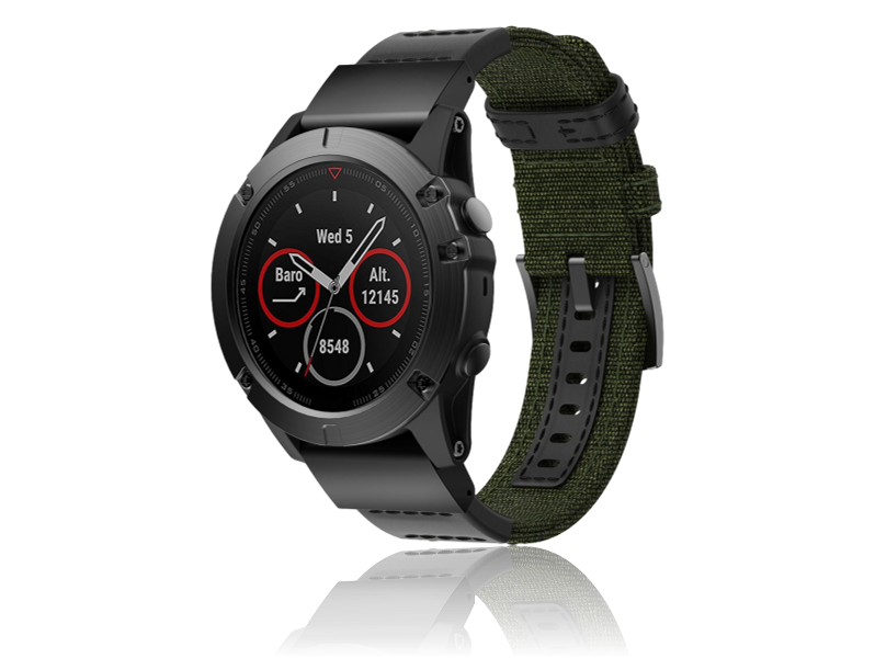 Evermart Canvas Rem Garmin Tactix Bravo / Charlie-Mørkegrøn Garmin Tactix Bravo