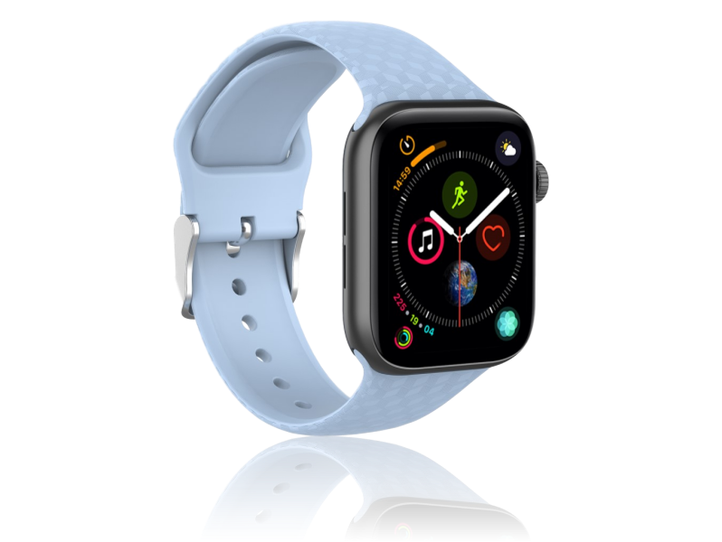 Diamond Silicone Rem Til Apple Watch Series 1 / 2 / 3 / 4 / 5 - 42 / 44Mm-Lyseblå