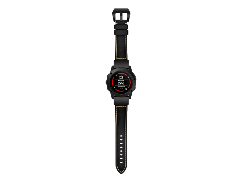 Genuine Læder rem til Garmin Fenix 3 / 3 HR / 5X / 5X Plus / 6X / 6X Pro-Sort