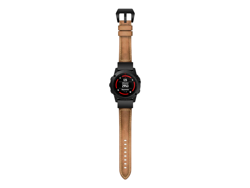 Genuine Læder rem til Garmin Fenix 5 / 5 Plus / 6 / 6 Pro-Brun