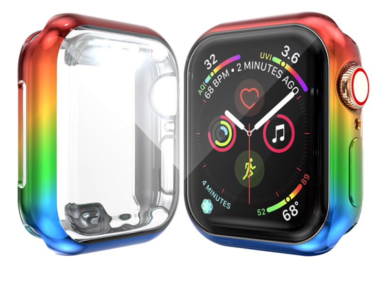 Rainbow Cover m/ Skærmbeskyttelse til Apple Watch 4 / 5 - 44mm