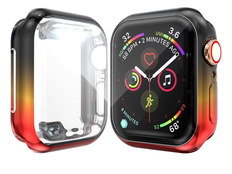 Rainbow Cover m/ Skærmbeskyttelse til Apple Watch 1 / 2 / 3 - 38mm-Rød/Sort