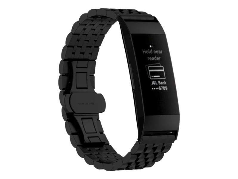 Evermart Ariel Rem I Rustfrit Stål Til Fitbit Charge 3 Fitbit Charge 3