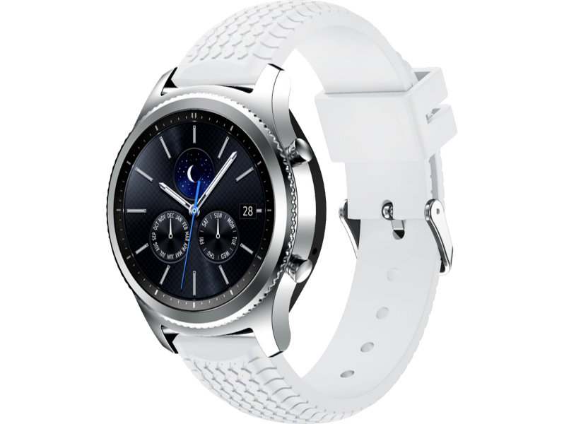 Aversa rem i silicone til Samsung Gear S3 / Galaxy Watch 46mm-Hvid