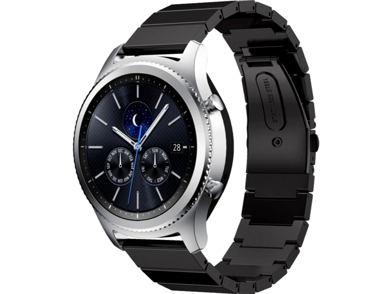 Arezzo rem i rustfrit stål til Samsung Gear S3 / Galaxy Watch 46mm-Sort