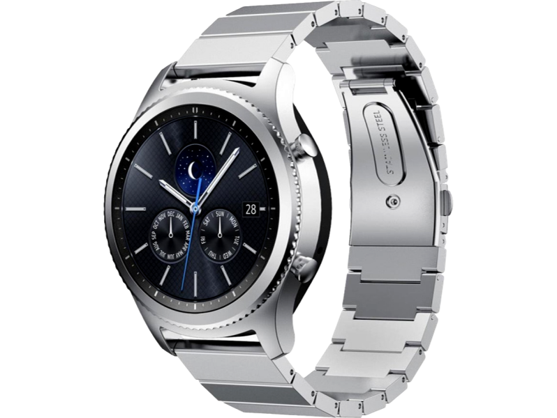 Arezzo rem i rustfrit stål til Samsung Gear S3 / Galaxy Watch 46mm-Sølv