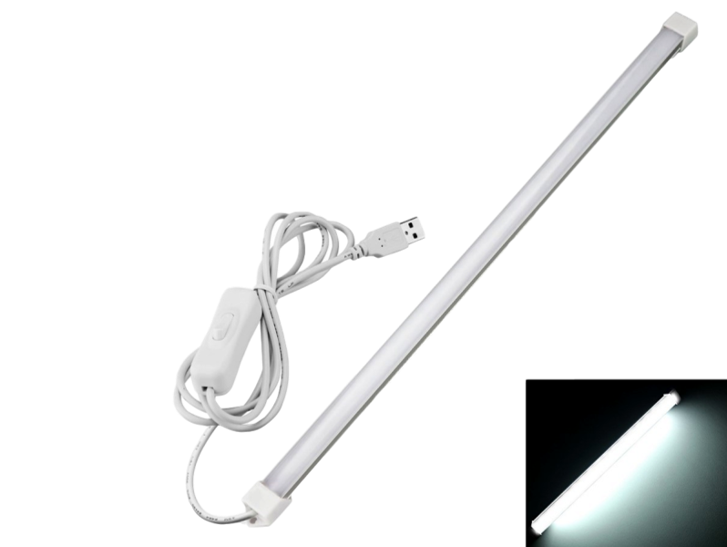 30cm LED Bar m. USB - Hvidt Lys