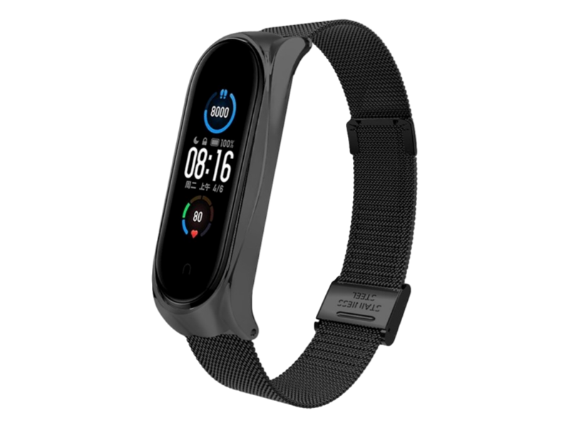 Mesh rem til Xiaomi Mi Band 5 / 6-Sort