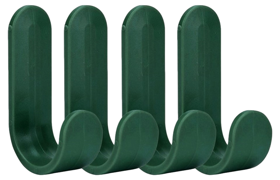 4 Stk. Selvklæbende Knager i Plast-Grøn