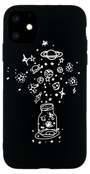 Black Space Silikone Cover til iPhone 11