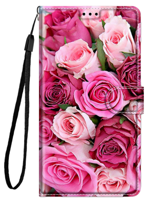 Pink Rose Læder Flip Cover til iPhone 11