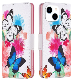 Butterfly Læder Flip Cover til iPhone 14
