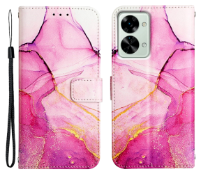 Pink Marmor Flip Cover til OnePlus Nord 2T 5G