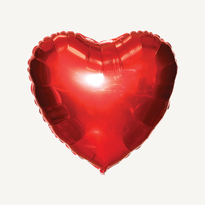Rød Hjerteballon i Folie, Ballon til Årsdag og Valentinsdag