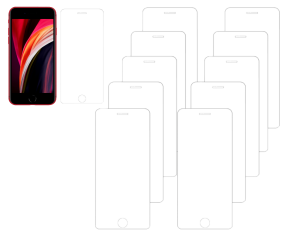 10 Stk. Skærmbeskyttelse / Hærdet beskyttelsesglas til iPhone SE (2020)
