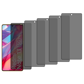 5 Stk Xiaomi Redmi Note 13 5G / 13 Pro 5G Beskyttelsesglas / Skærmbeskyttelse / Privacy Glas
