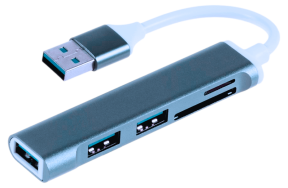 5-i-1 USB Hub til 3x USB 3.0 + Kortlæser