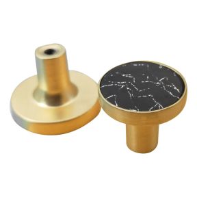 32 mm Guld Møbelknop / Knage med Marmor Mønster
