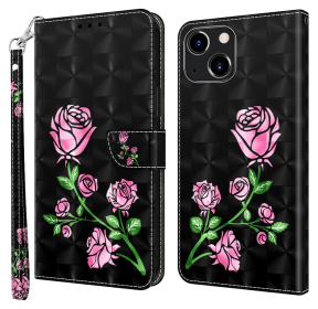 Pink Rose Flip Cover til iPhone 14 Plus
