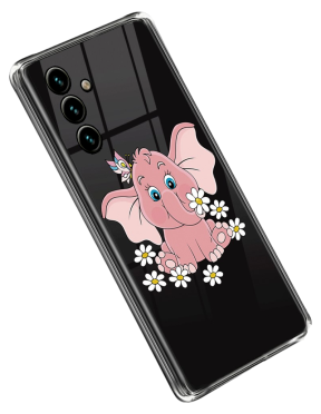 Pink Elefant Gennemsigtigt Cover til Samsung Galaxy A14 4G / 5G